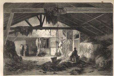 Housing of a rags merchant in the rue de la Montagne Sainte Genevieve in Paris in the 5th arrondissement. Engraving of 1861 by Unknown artist