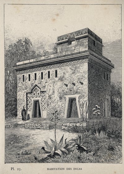 Housing of the Incas - engraving of 1889 in 