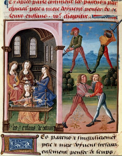 How Parents Should Think of Their Children; The Children of Octavian Learning Chivalry and the Work of Wool by Unknown artist
