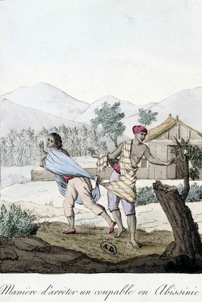 How to Arrest a Culprit in Abyssinia - Engraving by Unknown artist