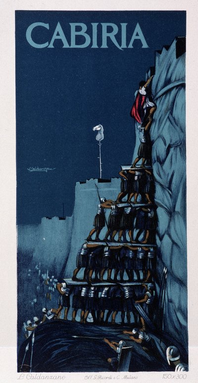 Human tower, poster of “Cabiria”, film by Giovanni Pastrone, alias Piero Fosco by Unknown artist