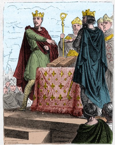 Hundred Years War: Treaty of Bretigny on 8 May 1360, at the castle of Bretigny, between the plenipotentiaries of King Edward III of England and those of Charles, son of King John II of France by Unknown artist