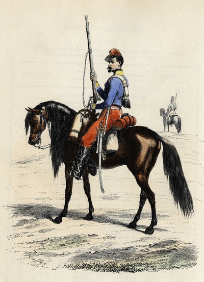 Hunter of Africa on horseback, regiment formed in 1831 and present in Algeria in 1832, in 