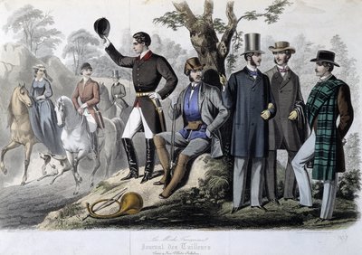 Hunting outfits, Le Journal des tailors by Unknown artist