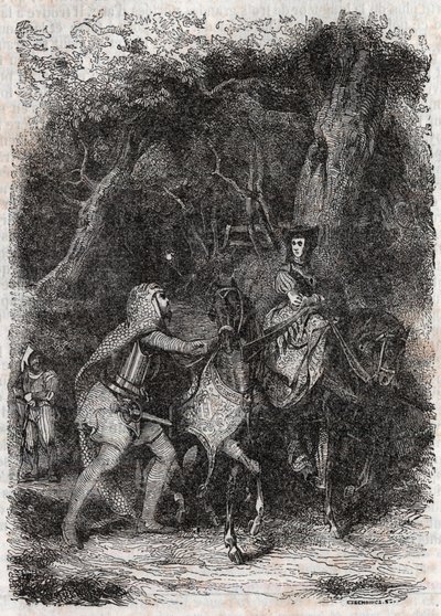 Hypalca Arrested by Rodomont - 1851 Engraving from 