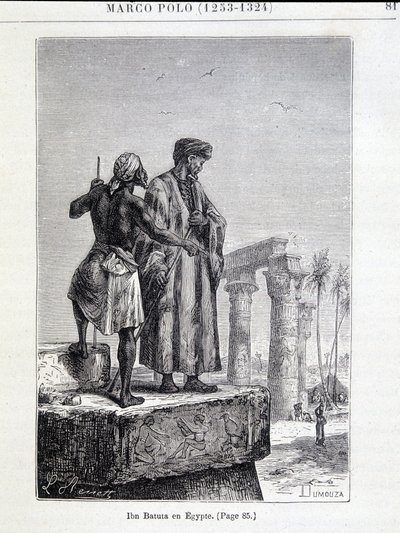 Ibn Battuta (1307-1377) in Egypt - in Discovery of the Earth by Jules Verne by Unknown artist