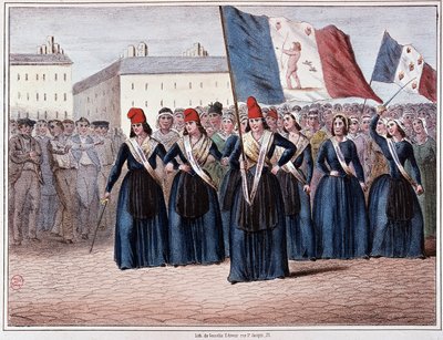 Icarians, Vesuvians and other citizens calling for the immediate abolition of husbands... given the urgency not promising to be able to wait until the Constituent Assembly (Revolution of 1848) by Unknown artist