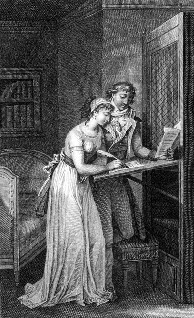 Illustration of the book “Dangerous Liaisons” by Choderlos De Laclos (1741 - 1803). Engraving from the beginning of the 19th century by Unknown artist