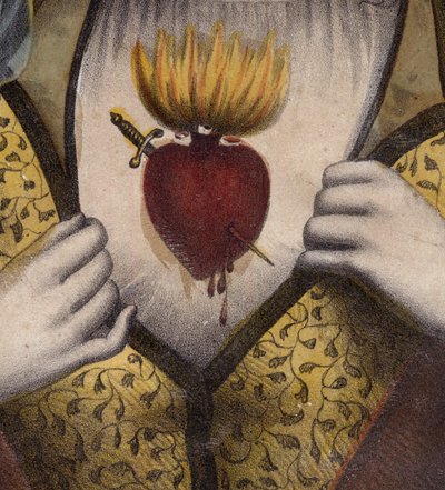 Immaculate Heart of Mary (Detail) - 19th century engraving by Unknown artist