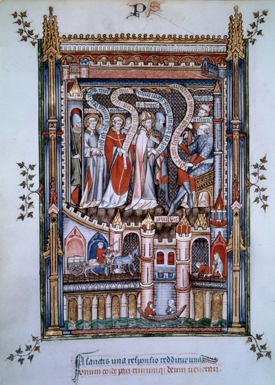 In the Centre of Saint Denis, Facing Governor Fescennius, Charged by the Emperor Diocletian to Execute Saint Denis, a Christian Who Came to Evangelize Paris, He Was Accompanied by Eleuthere, the Priest, and Rustique, the Deacon, Also Martyrs Between 250 an by Unknown artist