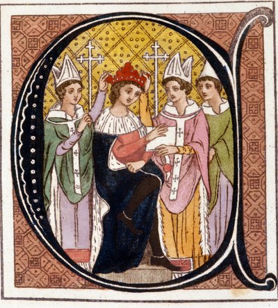 Incoronation of Edward I of England (1239-1307) in 1272 (19th century engraving) by Unknown artist