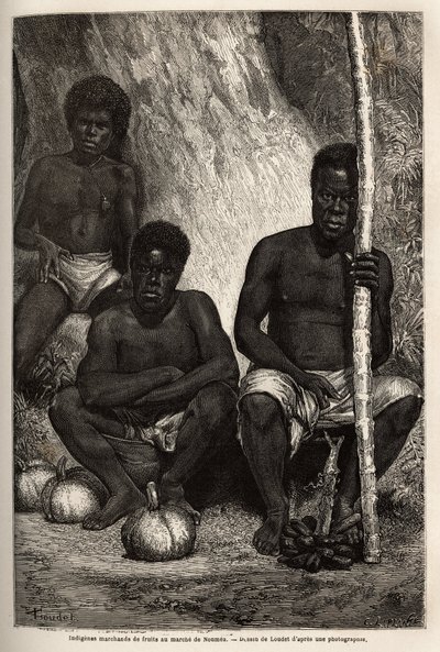 Indigenous Fruit Merchant at the Market of Noumea by Unknown artist