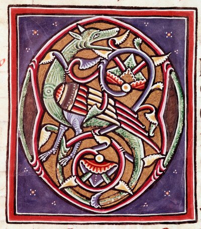 Initial letter with imaginary creature by Unknown artist