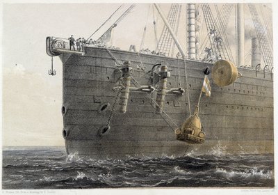 Installation of submarine cable in 1858 (landmark buoy) - in W. H. Russel