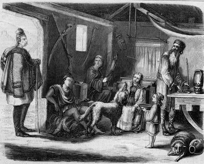 Interior of a Serbian peasant house in the vicinity of Belgrade in 1859 by Unknown artist