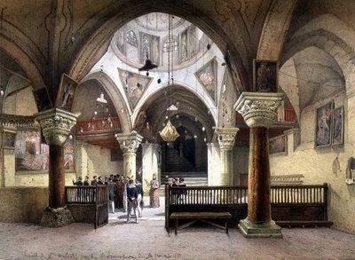 Interior of the chapel of St. Helena, Jerusalem. 19th century engraving by Unknown artist