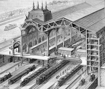 Interior overview of the new station of Orléans on the Quai d