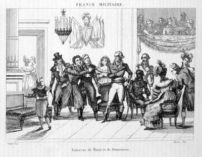 Interview of Joachim Murat (1767-1815) and Dumouriez (1739 - 1823) - Engraving of the 19th century by Unknown artist