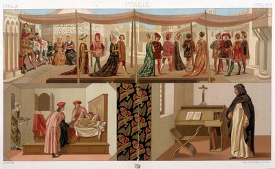 Italian costumes of the 15th century. In 