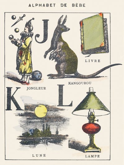 Juggler, Kangaroo, Book, Moon, Lamp by Unknown artist