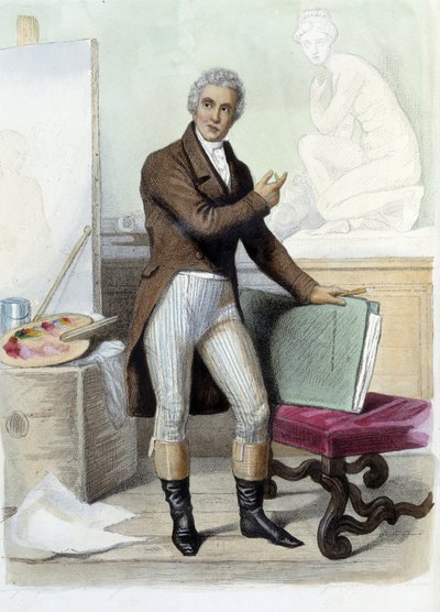 Jacques Louis David, French Painter and Cartoonist (1748-1825) - in Le Plutarque Français, Ed. Mennechet by Unknown artist