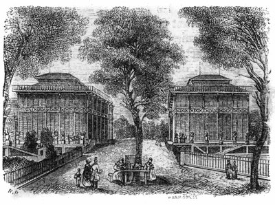 Jardin des Plantes in Paris in 1861: iron pavilions. by Unknown artist