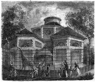 Jardin des Plantes in Paris in 1861: rotunda of elephants and giraffes by Unknown artist