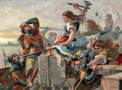 Jeanne Laisne Called Jeanne Hachette, Figure of the French Resistance Against Charles the Temeraire, During the Siege of the City of Beauvais by Unknown artist