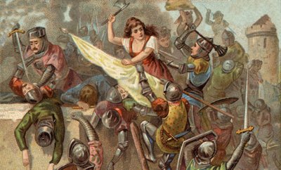 Jeanne Laisne dit Jeanne Hachette (born in 1454), figure of the French resistance against Charles the Temeraire during the siege of Beauvais by Unknown artist