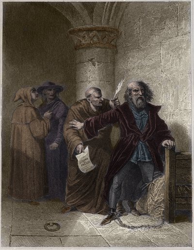 Jerome of Prague refusing to abjure - Jerome of Prague, church reformer, refusing to recant - Engraving in Popular Fastes, or History of the Heroic Acts of the People and Their Influence on Science, Arts, Industry and Agriculture by Alphonse by Unknown artist