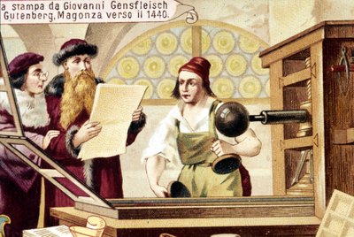 Johannes Gensfleisch Gutenberg (1400-1468). circa 1440. 19th century chromolithography. by Unknown artist
