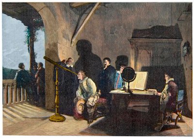John Milton (1608-1674) visiting Galileo Galilei during Milton