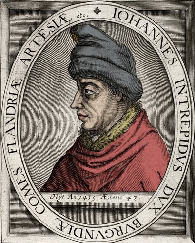 Portrait of John the Fearless, Duke of Burgundy (John I of Burgundy) (1371-1419) - Engraving of the 17th Century by Unknown artist