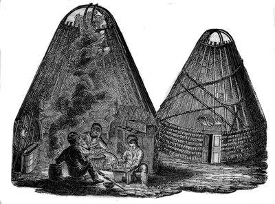 Kalmouks (Western Mongols) in front of their tent by Unknown artist
