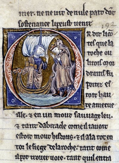 King Modreius. Manuscript: Conquest of the Saint Grail, written 717 years after the passion of our lord by Unknown artist