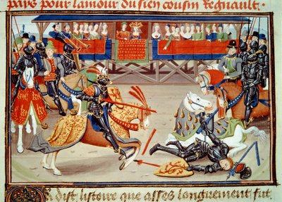 King Richier Unhorsing Guichart of the Moree During a Tournament by Unknown artist