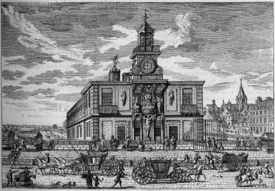 La Samaritaine, water pump located on the bridge Neuf engraving of the 17th century. Engraving in 