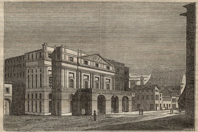 La Scala in Milan - View of the theatre of La Scala in Milan, Italy - 1837 by Unknown artist