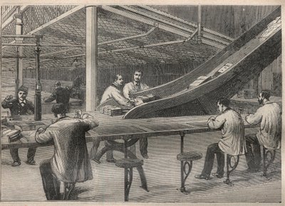 The postal service: stamping letters at the Hotel des Posts de Paris by Unknown artist
