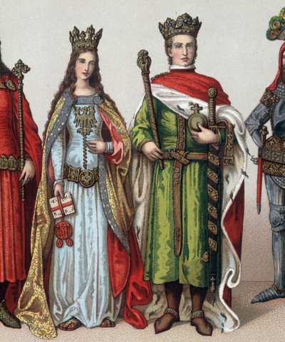 Ladislas II or V Jagellon (1350-1434), Grand Duke of Lithuania and King of Poland. Chromolithography of the 19th century by Unknown artist