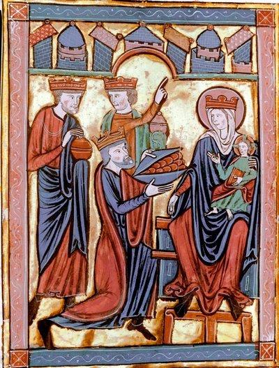 The Adoration of the Magi. Miniature taken from Liber Psalmorum or Psalter for the use of Paris by Unknown artist