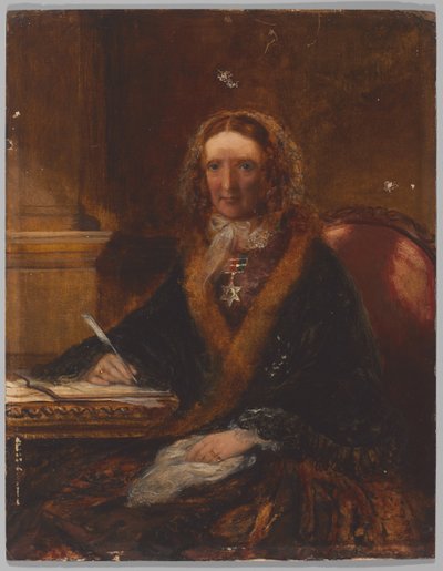 Lady Gough, wearing the Maharajpoor Star, one of four ladies who received this decoration for being present at the battle on 29 December 1843 by Unknown artist