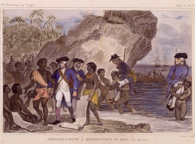 Landing of Jean-Francois Galaup, Count of La Perouse by Unknown artist