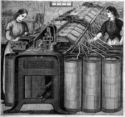 Large English industries: Walter Evans cotton spinning in England in 1863 by Unknown artist