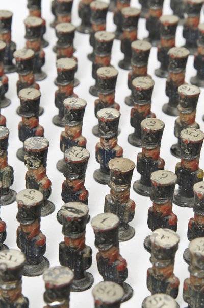 Large group of toy soldiers or campaign map-markers in the form of French infantry, c.1810-14 by Unknown artist