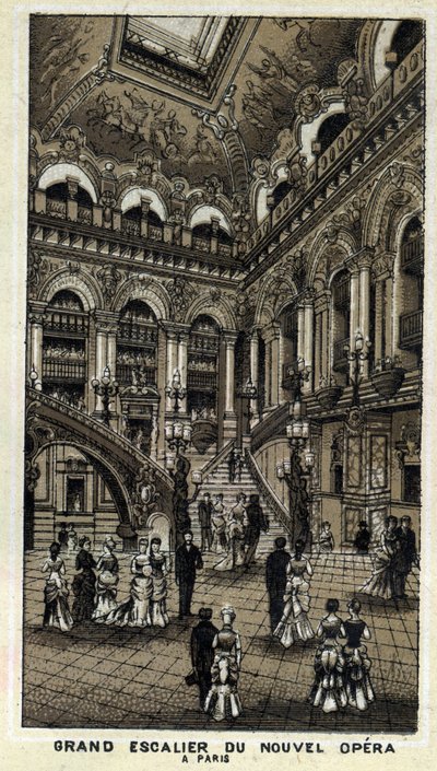 Large Staircase of the Opera Garnier in Paris by Unknown artist