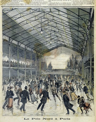 Le Pole Nord in Paris: Parisians skating - in Le Petite Journal, Nov. 1892 by Unknown artist