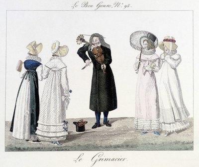 Le grimacier: street musician in the 18th century - in Le Bon Genre No. 95 by Unknown artist