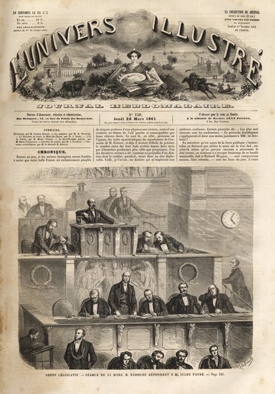 Legislative Body - Session of 14 March 1861 - Pierre Jules Baroche Answering to Jules Favre by Unknown artist