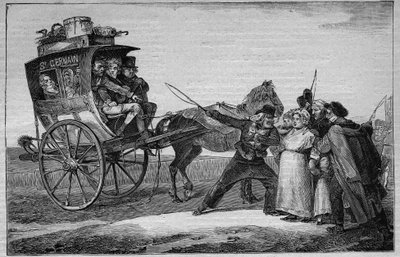 Les Omnibus de Paris in the 19th century: Le Cuckoo - Engraving from 1892 by Unknown artist
